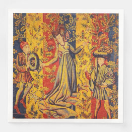 Guardanapo De Papel De Jantar Chinoiserie amarela azul-vermelha medieval italian