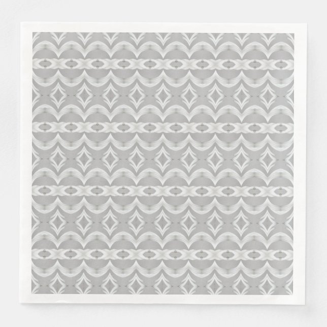 Guardanapo De Papel De Jantar Cinza E Designer Branco (Frente)