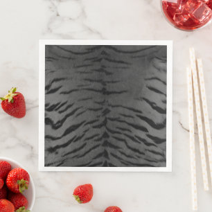 Guardanapo De Papel De Jantar Cinza Tigre da Pele