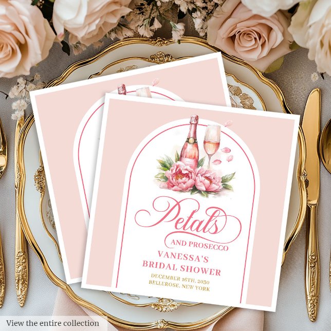 Guardanapo De Papel De Jantar Classic Petals and Prosecco Gold Accent Napkins (Classic Petals and Prosecco Gold Accent Napkins)