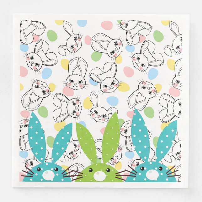 Guardanapo De Papel De Jantar Coelhinhos da Páscoa (Frente)