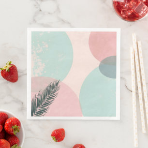 Guardanapo De Papel De Jantar Coleção Moderna Abstrata Rosa Bege Verde-Menta