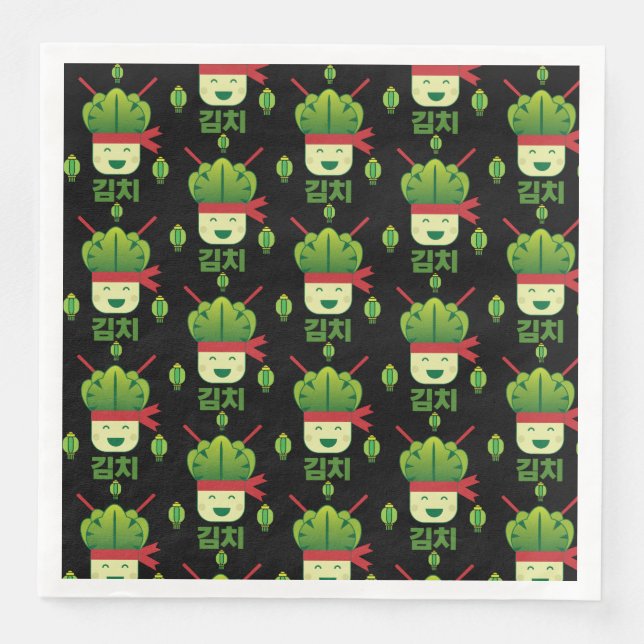 Guardanapo De Papel De Jantar Comida Asiática Kimchi (Frente)