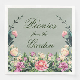 Guardanapo De Papel De Jantar Conjunto de Papagaios (50) Peônias do Jardim