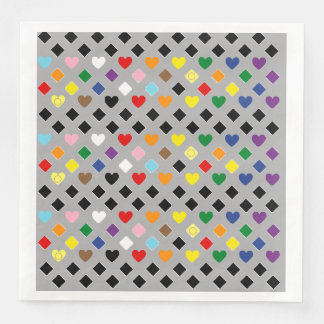 Guardanapo De Papel De Jantar Corações Arco-Íris
