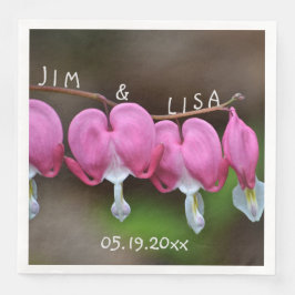 Guardanapo De Papel De Jantar Corações de Casamento Rosa