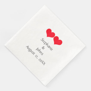 Guardanapo De Papel De Jantar Corações Vermelhos Casal Fofo Casamento Dia dos Na