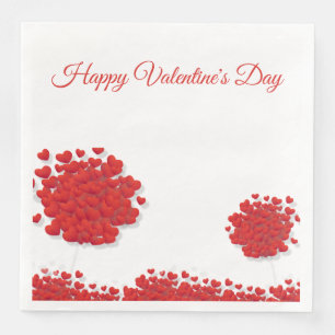 Guardanapo De Papel De Jantar Corações Vermelhos Românticos,Amor,Árvore,Namo