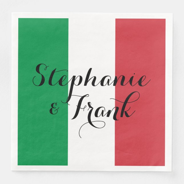 Guardanapo De Papel De Jantar Cores da Bandeira Italiana Casamento (Frente)