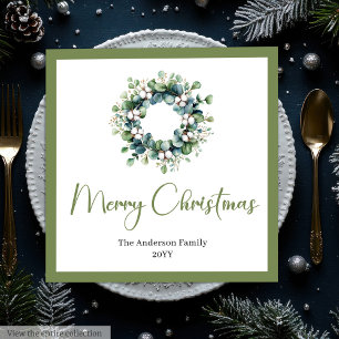 Guardanapo De Papel De Jantar Coroa de Natal Boho Chic Moderna em Tons Neutros