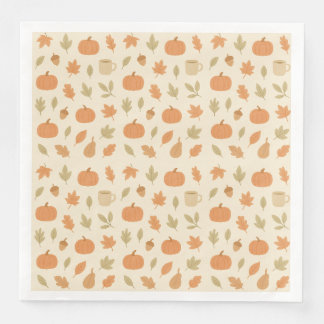 Guardanapo De Papel De Jantar Cozy Pumpkin Spice Autumn Seamless Patterno