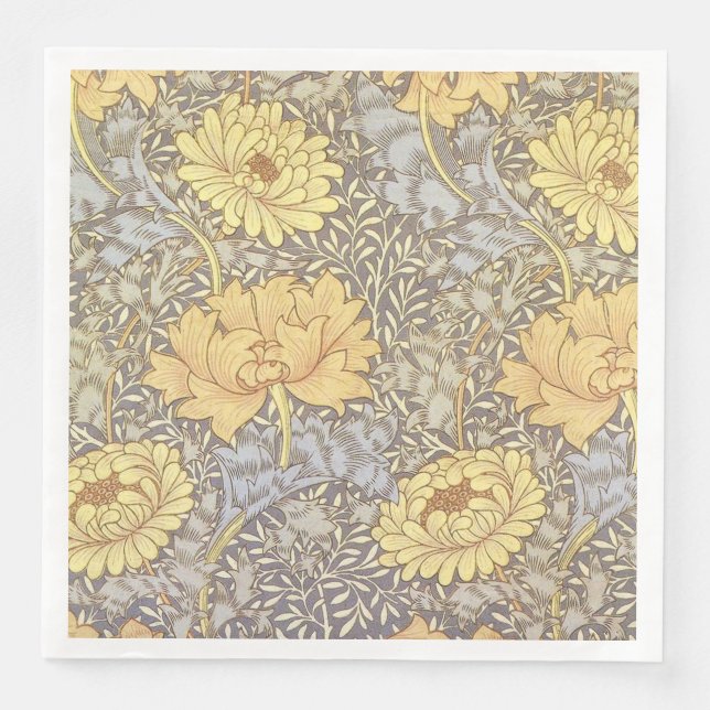 Guardanapo De Papel De Jantar Crisântemo Flores Mãe William Morris (Frente)