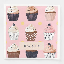 Guardanapo De Papel De Jantar Cupcake doçoso personalizado monograma