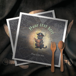 Guardanapo De Papel De Jantar Curioso gato pirata decifra mistérios antigos