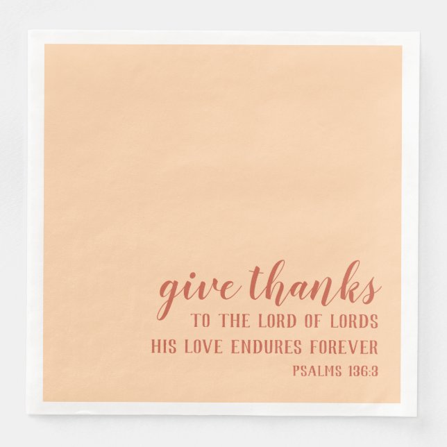 Guardanapo De Papel De Jantar Dê aos Obrigados a Escritura de Bíblia Christian T (Frente)