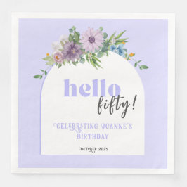 Guardanapo De Papel De Jantar Delicado Florals lavanda 50º Aniversário