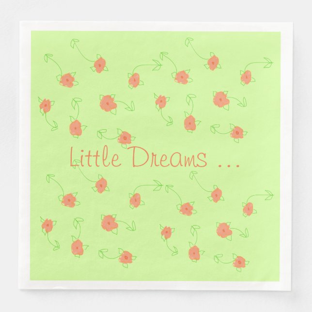 Guardanapo De Papel De Jantar Delicate Artsy Floral bonito (Frente)