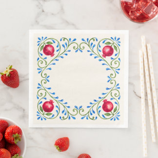 Guardanapo De Papel De Jantar Desenho de Romã Mediterrâneo