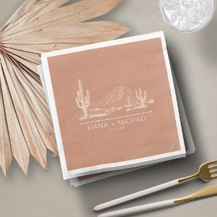 Guardanapo De Papel De Jantar Desert Vibes Wedding Landscape Terra Cotta ID1019
