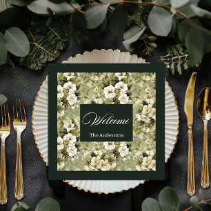 Guardanapo De Papel De Jantar Design Botânico Personalizado Dourado Napkins