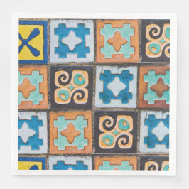 Guardanapo De Papel De Jantar Design de padrão de Azulejo de  cerâmicos colorido