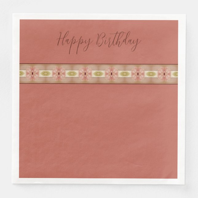 Guardanapo De Papel De Jantar Design Floral com Pinks (Frente)