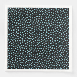 Guardanapo De Papel De Jantar Design Gráfico de Pontos Impares Pretos E Azuis