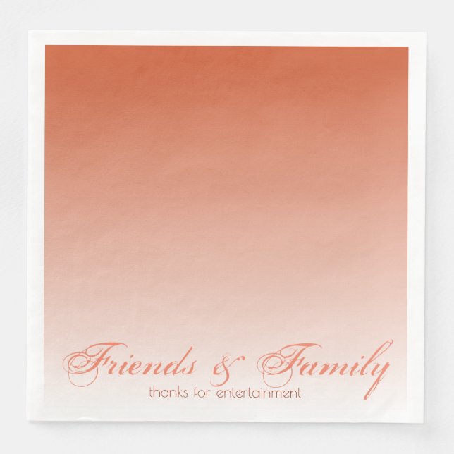 Guardanapo De Papel De Jantar Designer Laranja Canela (Frente)