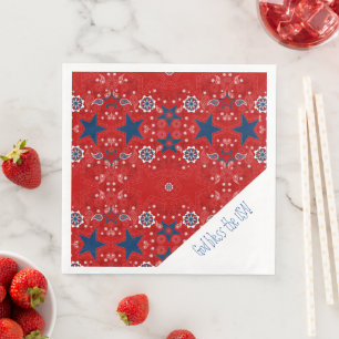 Guardanapo De Papel De Jantar Deus abençoe dos EUA Red Bandana Napkins