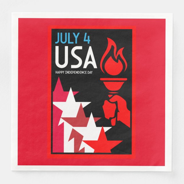 Guardanapo De Papel De Jantar Dia da Independência Americana (Frente)