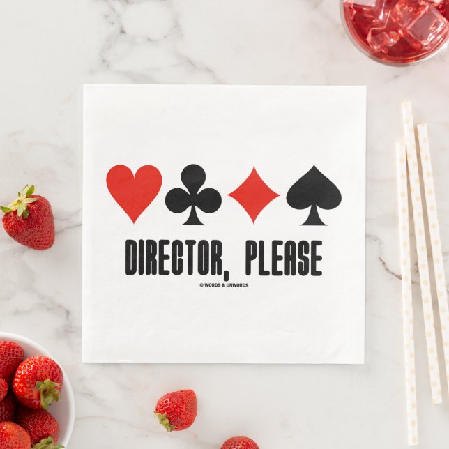 Guardanapo De Papel De Jantar Diretor, Por Favor Quatro Naipes Jogo de Bridge (Insitu)