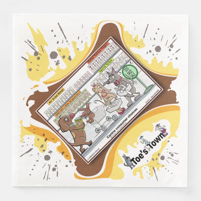 Guardanapo De Papel De Jantar Dog Daze | Absurd Visual Humor Dinner Napkin (Frente)
