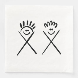 Guardanapo De Papel De Jantar Dois Amigos Mínimos – Arte Linear