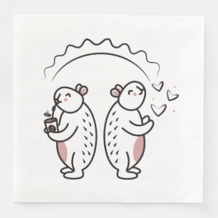 Guardanapo De Papel De Jantar Dois capybaras de linhagem negra