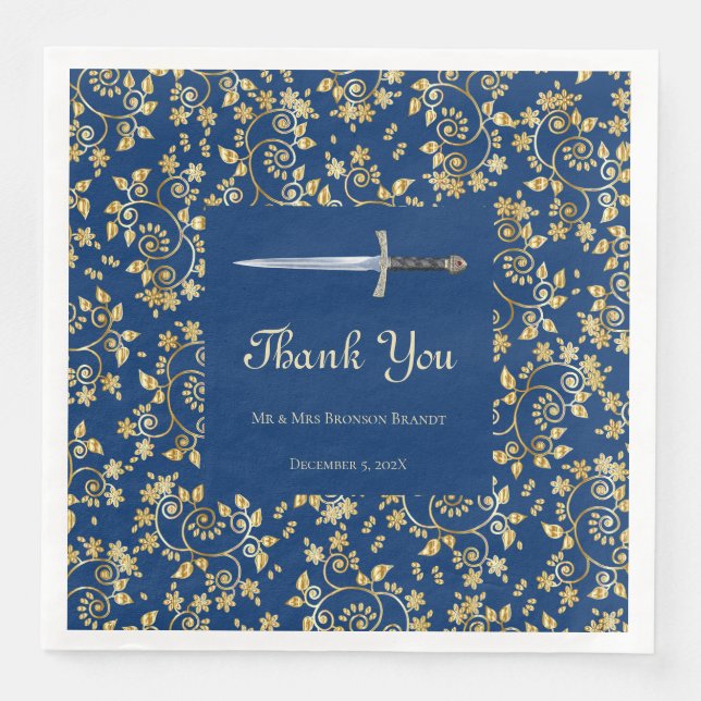 Guardanapo De Papel De Jantar Dourada medieval (Frente)