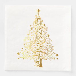 Guardanapo De Papel De Jantar Dourado Janto de Papel de Árvore de Natal Napkins