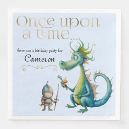 Guardanapo De Papel De Jantar Dragão de Leite e Azul-Cavalo para Crianças