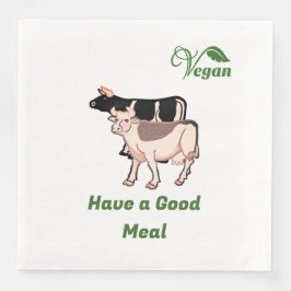 Guardanapo De Papel De Jantar Duas Vacas com Logotipo Vegan Personalizadas