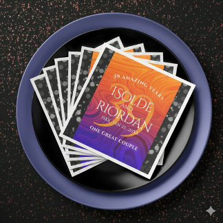 Guardanapo De Papel De Jantar Elegant 39th Agate Wedding Anniversary Celebration