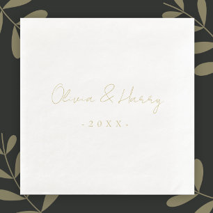 Guardanapo De Papel De Jantar Elegant Hand Lettered Script Wedding Paper Napkin