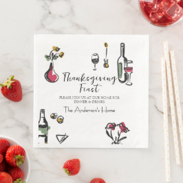 Guardanapo De Papel De Jantar Elegant Rustic Thanksgiving Dinner