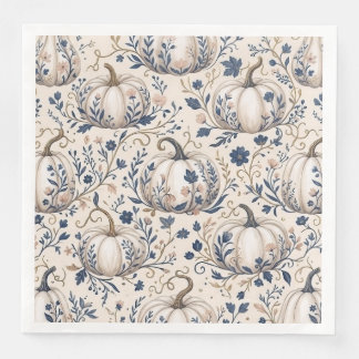 Guardanapo De Papel De Jantar Elegante Abóbora Marfim Chinoiserie Floral Vintage