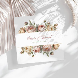 Guardanapo De Papel De Jantar Elegante Blush Peonies Casamento Napkins