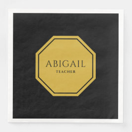 Guardanapo De Papel De Jantar Elegante Nome Personalizado e Título Padrão