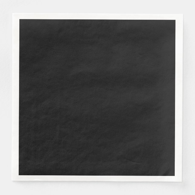 Guardanapo De Papel De Jantar Elegante Preto Sólido (Frente)