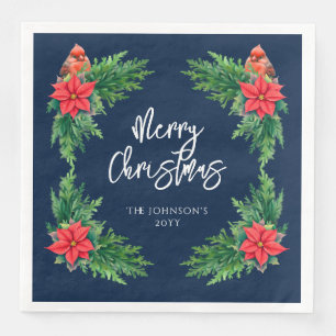 Guardanapo De Papel De Jantar Elegante Winter Greenery