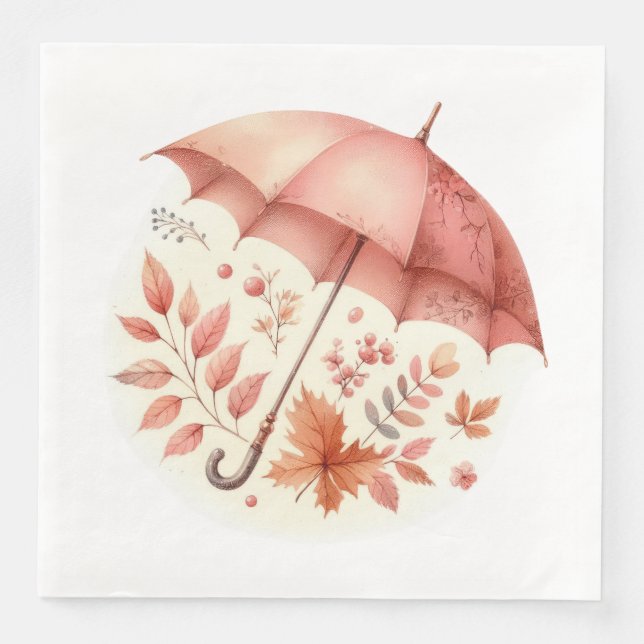 GUARDANAPO DE PAPEL DE JANTAR ELEMENTOS TEMÁTICOS DO OUTONO DE PINCO (Frente)