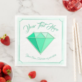 Guardanapo De Papel De Jantar Emerald Gemstone. Jóias. 55 Aniversário de Casamen