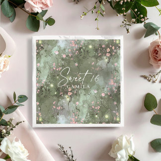 Guardanapo De Papel De Jantar Encantado Garden Sweet 16 Pink ID1163
