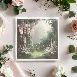 Guardanapo De Papel De Jantar Encantado Jardim Sweet 16 rosa ID1163